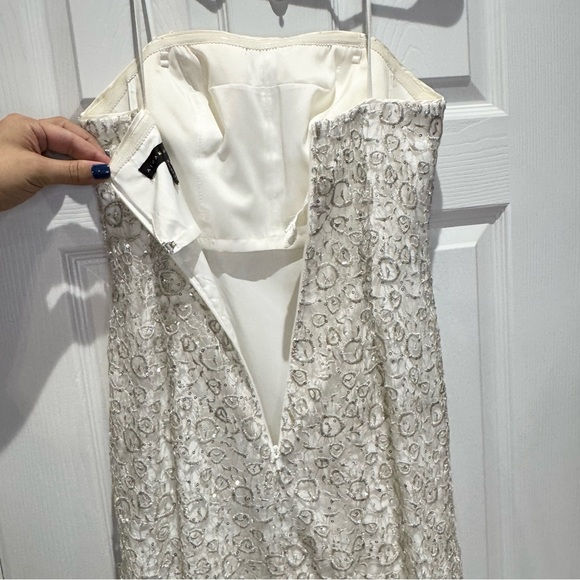 Aidan Mattox Women’s Size 2 Strapless Beaded Mermaid Flare Gown Dress Off White - Picture 11 of 12